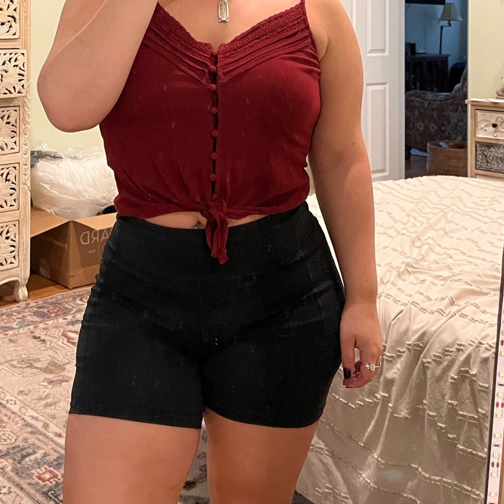 Beautiful red cropped tie top